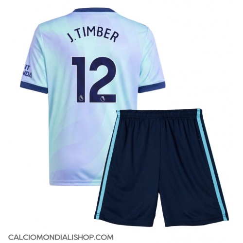 Maglie da calcio Arsenal Jurrien Timber #12 Terza Maglia Bambino 2024-25 Manica Corta (+ Pantaloni corti)